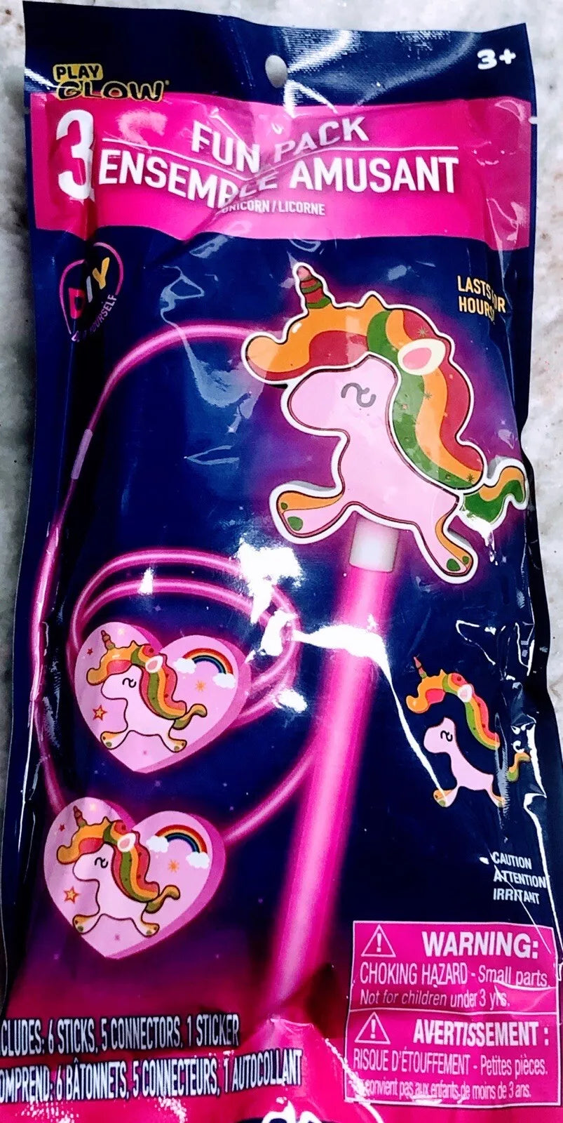 Ship N 24 Hours. New-Play Glow 3 Fun Pack Ensamble Unicorn. Last for Hours.