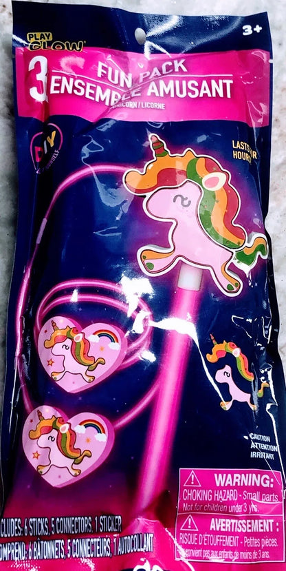 Ship N 24 Hours. New-Play Glow 3 Fun Pack Ensamble Unicorn. Last for Hours.