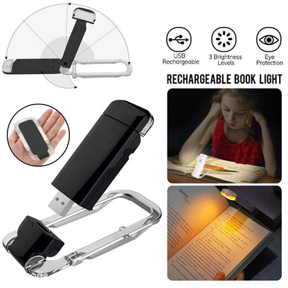 Flexible Book Light Clip-On LED Reading Light USB Rechargeable Adjustable Lamp