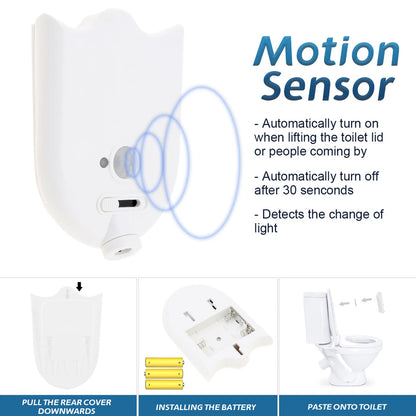 Toilet Night Light LED Motion Activated Sensor Bathroom Lamp Decor Four Pattern