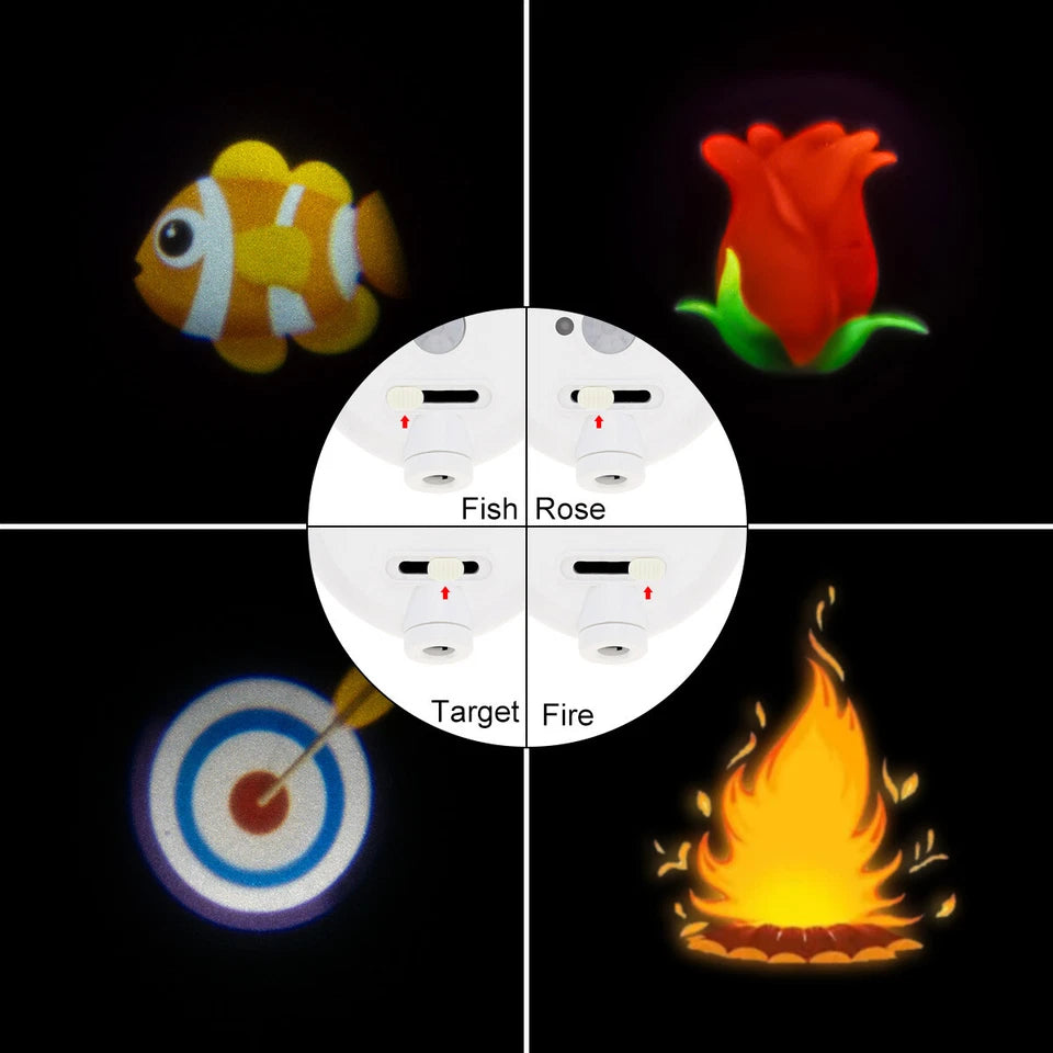 Toilet Night Light LED Motion Activated Sensor Bathroom Lamp Decor Four Pattern