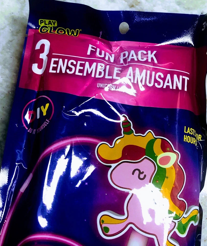 Ship N 24 Hours. New-Play Glow 3 Fun Pack Ensamble Unicorn. Last for Hours.