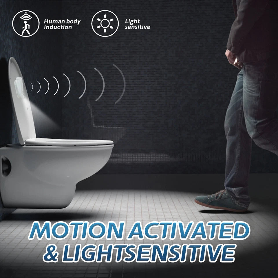 Toilet Night Light LED Motion Activated Sensor Bathroom Lamp Decor Four Pattern