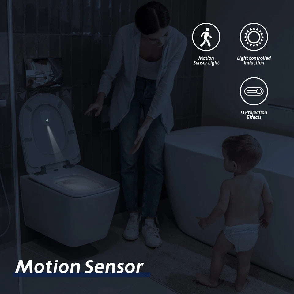 Toilet Night Light LED Motion Activated Sensor Bathroom Lamp Decor Four Pattern