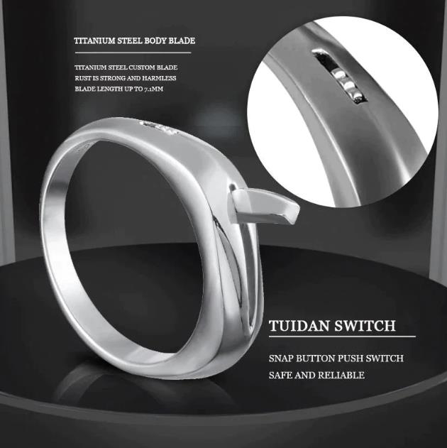 Invisible Titanium Self Defense Micro Knife Ring
