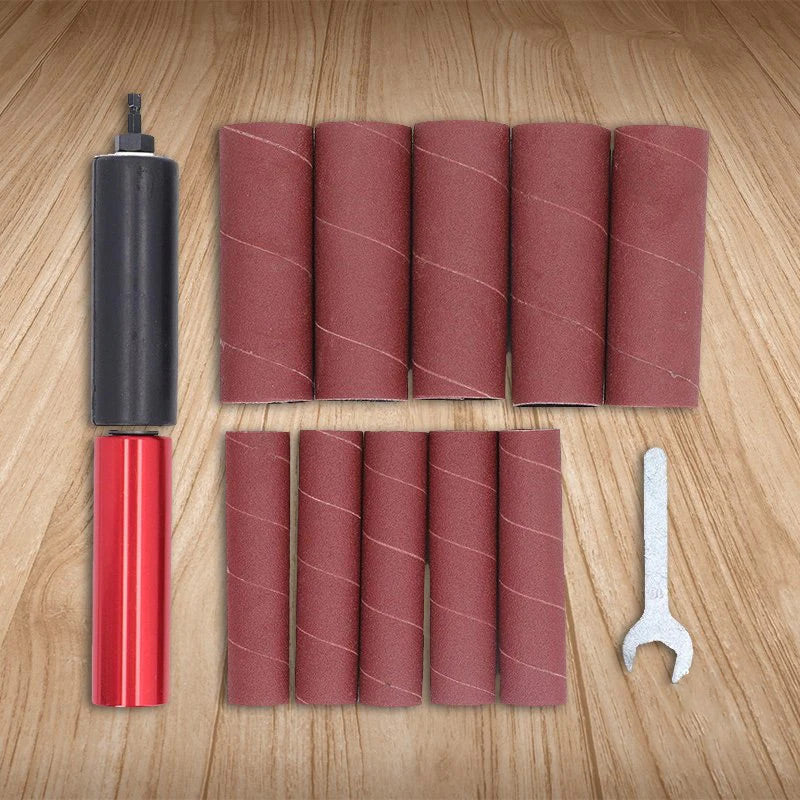 Multi-Surface Spindle Sander Adapter Kit with 10 PCS Sandpaper