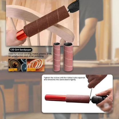 Multi-Surface Spindle Sander Adapter Kit with 10 PCS Sandpaper