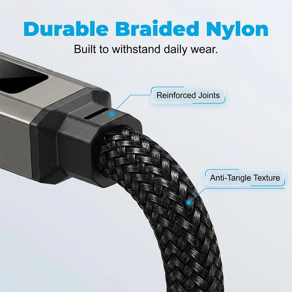 PowerLink 4-in-1 Fast Charging Cable with Digital Display