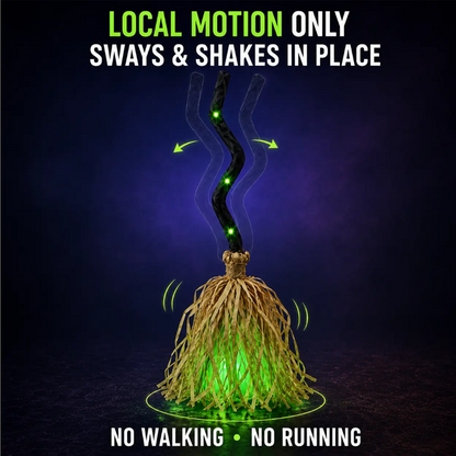 Animated Witch Broom Halloween Decoration with Lights and Sound🧙