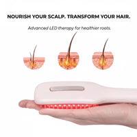 GlowScalp Therapy Brush– LED Scalp Massage Brush with Soft Silicone Bristles for Healthy Hair & Relaxation