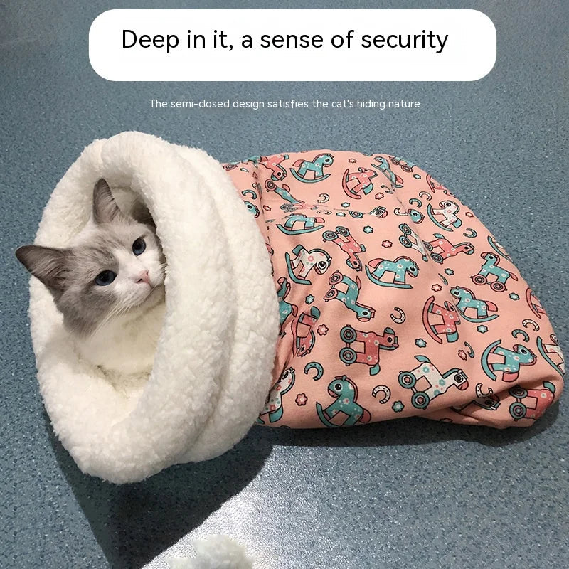 Winter cat sleeping bag