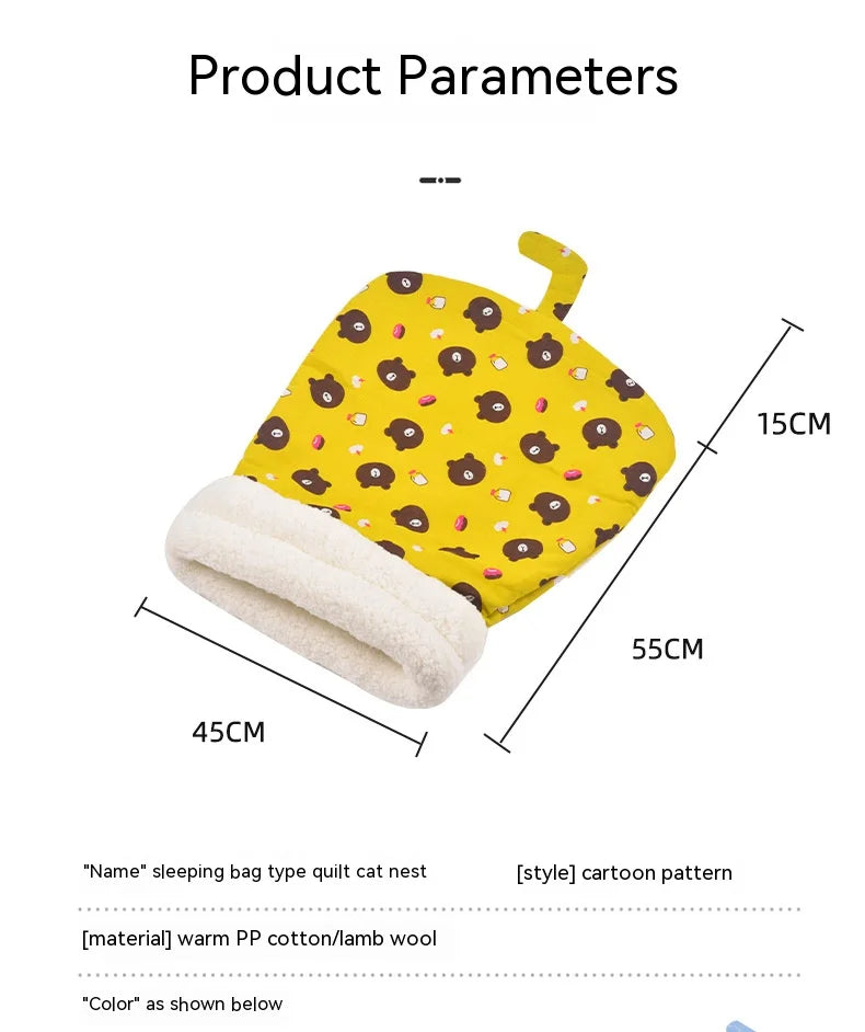 Winter cat sleeping bag