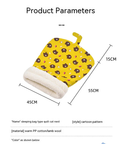 Winter cat sleeping bag