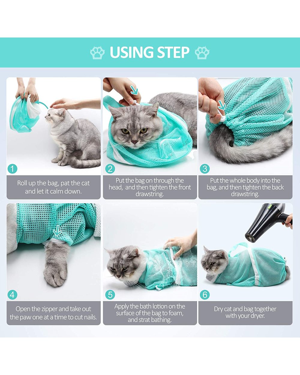 Multi-functional Pet Grooming Bath Bag